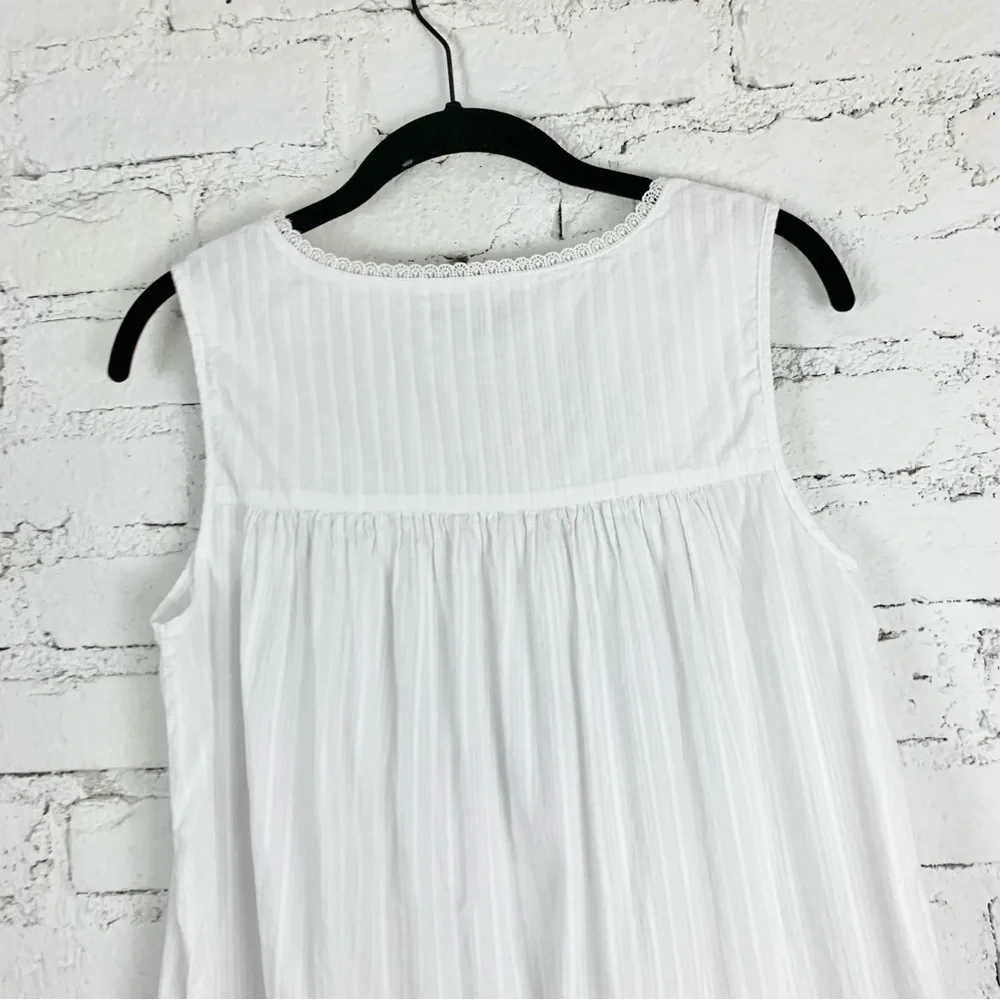 Eileen West White Cotton Lawn Ballet Gown Maxi Nightgown Dress S - Picture 9 of 12